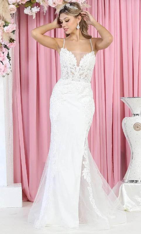 May Queen RQ7919 - Embroidered Mermaid Wedding Gown