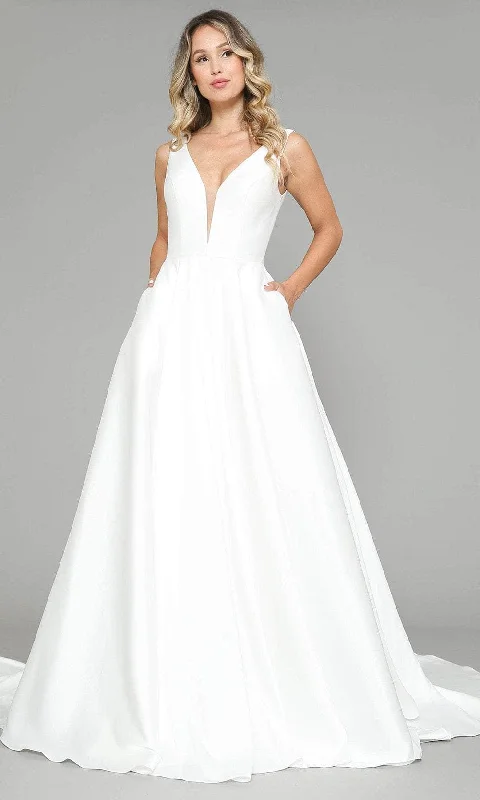 Poly USA 8582 - Sleeveless V-Neck Bridal Gown