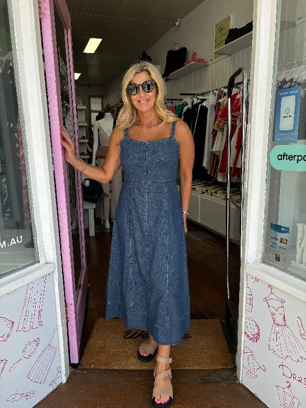 Katie Cotton Denim Dress